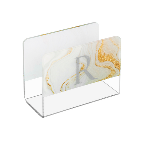 Gold Dust/Clear Lucite Napkin Holder
