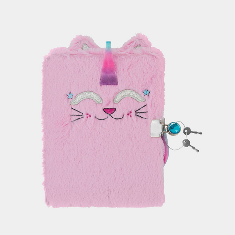 Plush Kitty Journal with Lock