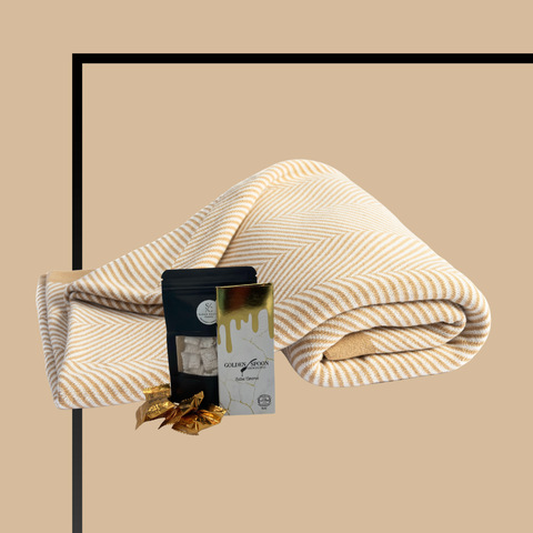 Cotton Herringbone Throw Mishloach Manos